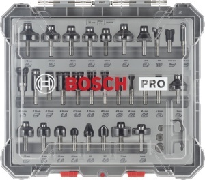 Set freze Bosch 30 piese, pentru lemn, cu tija de 8 mm, durabil - Img 2