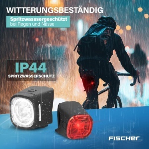 Set iluminare bicicleta FISCHER SQUARE, 90 Lumen, reincarcabil, IP44 - Img 6