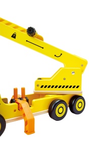 Set Jucarie Hape Macara si Santier Brat Extensibil Rotatie 360deg Lemn 2 Ani - Img 4