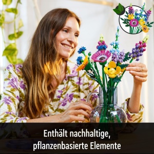 Set LEGO Botanicals Buchet Flori Salbatice 10313 - 8 Flori Artificiale, 939 Piese - Img 6
