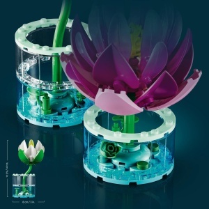 Set LEGO Botanicals Seerosen 11511, 259 piese, 2 flori, decoratiuni interioare - Img 3