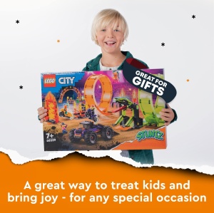 Set LEGO City Stuntz 60339 - Show Doppellooping cu 2 motociclete, Monstertruck si 7 minifigurine - Img 7