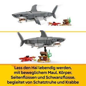 Set LEGO Creator 3-in-1 Wilder Hai 31381 - 379 piese, pentru copii de la 8 ani - Img 4