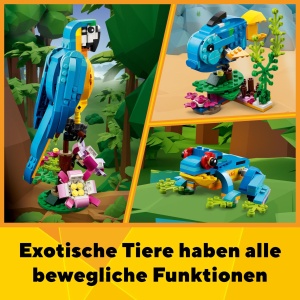 Set LEGO Creator 3in1 Papagal Exotic 31136 - 253 piese, 3 animale, pentru copii 7 - Img 5