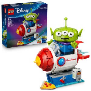 Set LEGO Disney Pixar Alien cu Raketa Pizza Planet, 714 piese, 3D