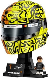 Set LEGO McLaren Lando Norris - Casca F1 cu Minifigur, Culoare Papaya-Orange si Negru - Img 4