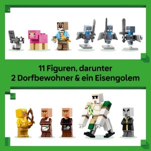 Set LEGO Minecraft - Atacul Magicianului asupra Satului 21596, 607 piese, 11 figurine - Img 6