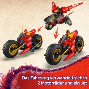 Set LEGO NINJAGO Ninja-Actionflitzer 3-in-1 cu 6 Minifiguri si 561 Piese - Img 3
