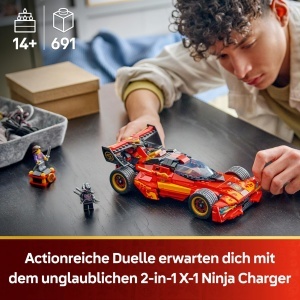 Set LEGO NINJAGO X-1 Ninja Supercar 71867 cu 3 Minifiguri, 691 Piese, 2-in-1 - Img 2