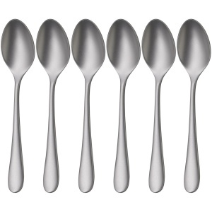 Set lingurite espresso WMF Merit 6 bucati finisaj sandblasted Cromargan protect spalare in masina de vase
