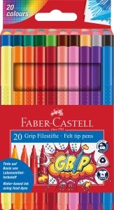 Set Markere Faber-Castell Grip Colour, 20 Culori, Ergonomice