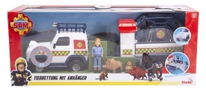 Set masina de salvare animale Simba Feuerwehrmann Sam, cu lumini, figurine si accesorii, 34 cm - Img 6
