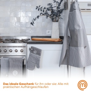 Set MasterChef de Prosoape de Bucatarie, Schita, Manusi de Cuptor, Gri, 100 Bumbac - Img 7