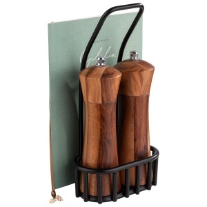 Set menaj pentru sare si piper APS 40416 URBAN, 3 piese, din lemn de acacia - Img 3