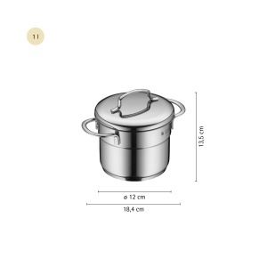 Set Mini Oale WMF 5-piese, Cromargan, Capacitate 0.9l - 1.5l, Inductie - Img 8