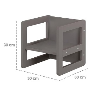 Set mobilier copii Roba 3in1 multifunctional lemn MDF culoare antracit - Img 14