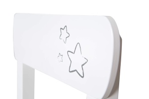 Set mobilier copii Roba Little Stars 2 scaune si 1 masa alb cu imprimeu stele MDF lacuit - Img 5