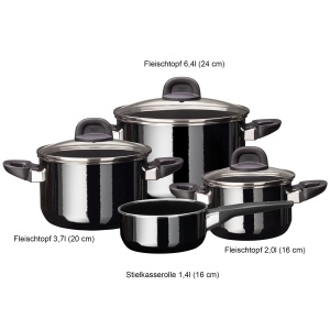 Set oale Silit Modesto Line 4 piese inductie material Silargan culoare negru - Img 13
