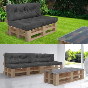 Set Perne pentru Paleti VOUNOT, Waterproof, 120x80 cm, Gri - Img 3