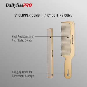Set pieptene metalic BaBylissPRO FX - BCOMBSET2G - Auriu pentru pieptene unisex din 2 pieptene - Img 2