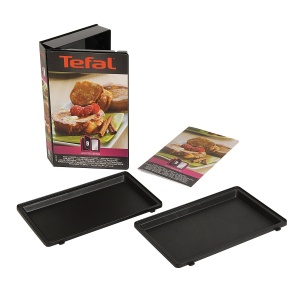 Set Placi Tefal XA8009 Snack Collection, 2 Placi Antiaderente, Negru