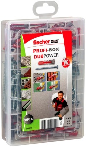 Set Profesional de Dubluri si Suruburi fischer Profi-Box DuoPower, 160 piese