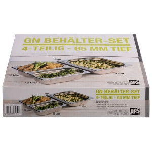 Set recipiente GN APS 81850, 4 piese, inox, capacitate 4L si 1.8L - Img 2