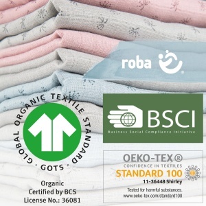 Set scutece textile organice Roba Lil Planet, 80x80 cm, bumbac bio, Frosty Green - Img 9