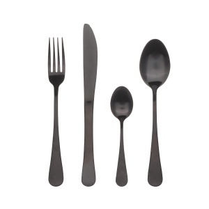 Set Tacamuri Bergner Munich, 24 Piese, Otel Inoxidabil, Negru Mat