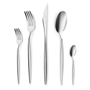 Set Tacamuri Karaca Lizbon, 60 piese pentru 12 persoane, inox 1810, spalabil in masina de spalat