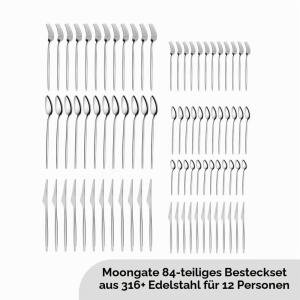 Set tacamuri Karaca Moongate 84 piese pentru 12 persoane din otel inoxidabil 316 - Img 2