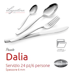 Set Tacamuri Lagostina Dalia pentru 6 Persoane, Otel Inoxidabil 1810, 24 Piese - Img 2