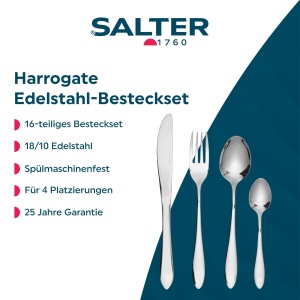 Set tacamuri Salter BW10860EU7, 16 piese, otel inoxidabil, garantie 25 ani - Img 2
