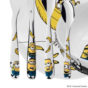 Set tacamuri si vesela pentru copii WMF Minions 6 piese inox Cromargan spalare usoara - Img 4
