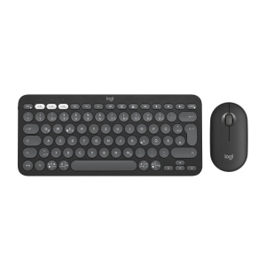 Set Tastatura si Maus Logitech Pebble 2 Combo, Design Slim, Culoare Grafit, Wireless