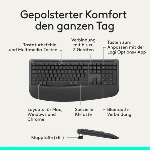 Set Tastatura si Maus Logitech Signature Comfort MK880, Bluetooth, Ergonomic - Img 6