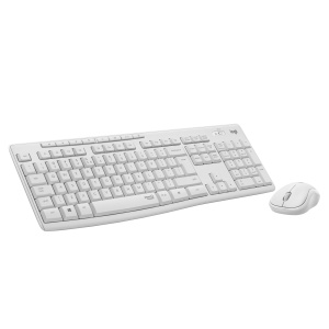 Set tastatura si mouse Logitech MK295, wireless, alb, cu tehnologie SilentTouch
