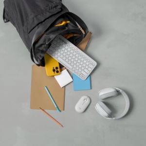 Set tastatura si mouse Logitech Pebble 2 Combo alb conectare multi-device - Img 8