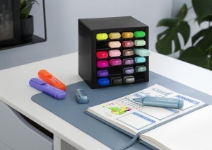 Set Textmarkere Faber-Castell, 24 Culori Neon, Metallic si Pastel, Organizer Birou - Img 5
