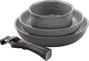 Set tigai BALLARINI Torre 24 si 28 cm cu capacitate de 16 cm, aluminiu, gri