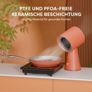 Set tigai Ciarra Beyond 4 piese, ceramic antiaderent, 26-28 cm, portocalie - Img 4