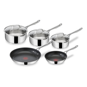 Set tigai si cratite Tefal Jamie Oliver Cooks Direct On 8 piese otel inoxidabil antiaderent compatibil inductie