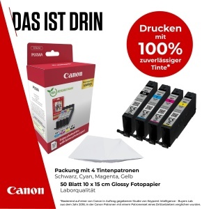 Set Tinte Canon CLI-581 C M Y BK cu Fotopaper 50 Blatt, Original - Img 2