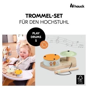 Set tobe pentru copii Hauck Play Drums S din lemn FSC pentru coordonare mana-ochi compatibil cu Play Tray - Img 2