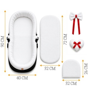 Set Umplutura pentru Landou din Bumbac Musselin 3 Piese cu Perna si Insertie - Img 2