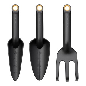 Set unelte gradinarit Fiskars Solid 1076379 3 piese ergonomic fibra de sticla negruorange