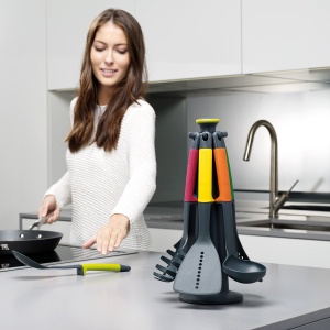 Set ustensile bucatarie Joseph Joseph Elevate 6 piese suport rotativ manere ergonomice multicolor - Img 2