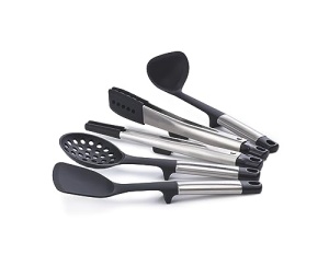 Set ustensile de bucatarie Joseph Joseph Elevate Fusion 5 piese silicon rezistent la caldura cu suport compact - Img 3