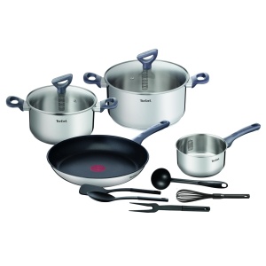 Set vase de gatit Tefal Daily Cook 11 piese otel inoxidabil antiaderent compatibil inductie