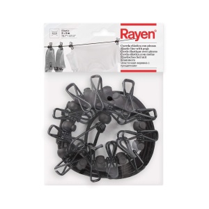 Sfoara elastica Rayen 2-4 m, 12 cleme, neagra, din poliester